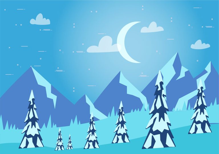 Winters trees vectorized for Photoshop