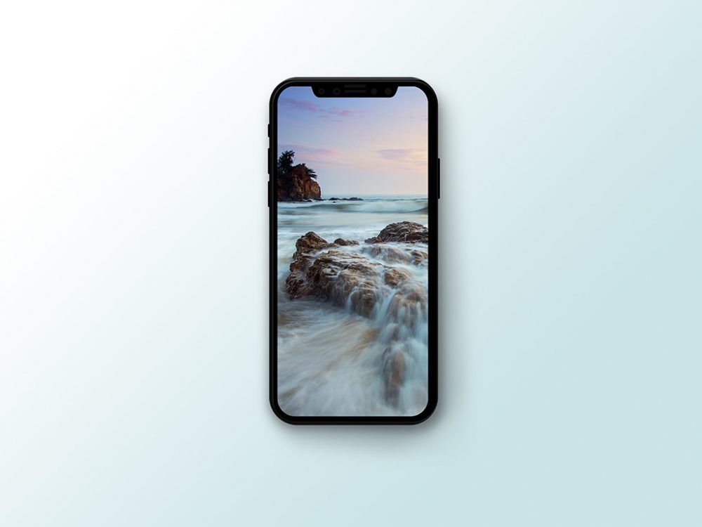 Vectorized iPhone X with shadow mockup