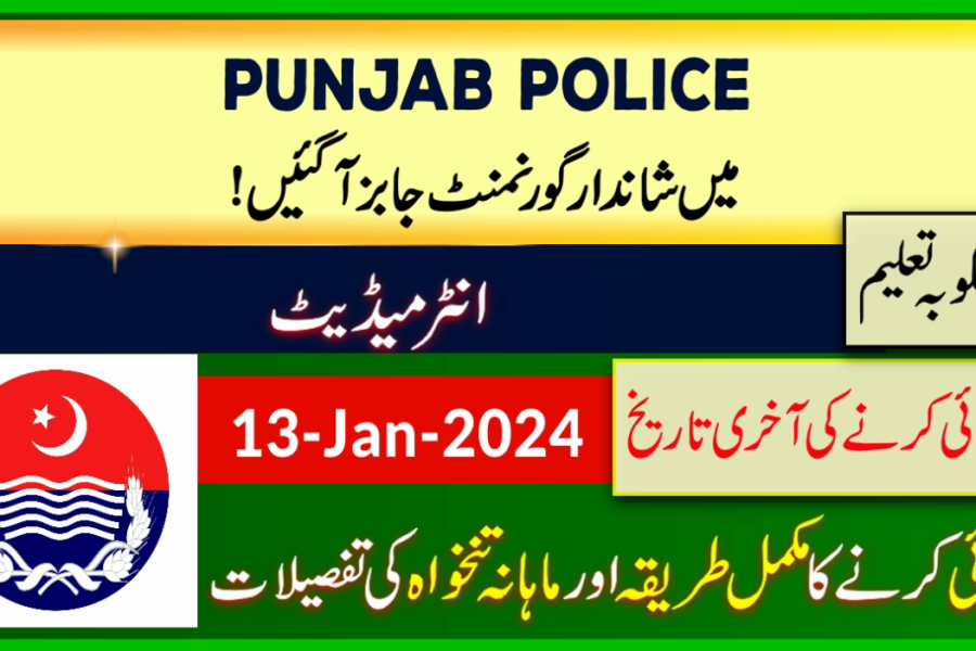 Punjab Police Jobs 2024 Apply Online Form | punjabpolice.gov.pk