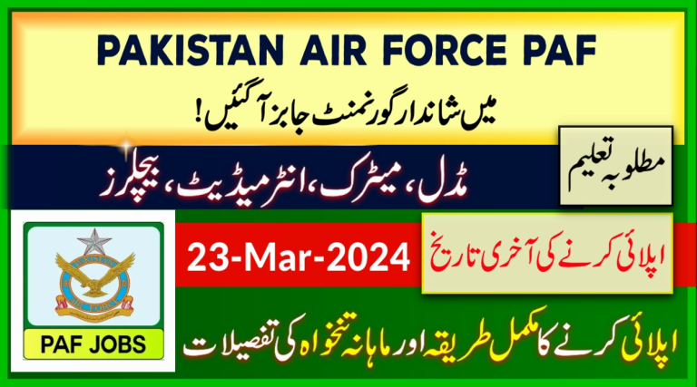 Join PAF New Civilian Government Jobs 2024 – Joinpaf.gov.pk