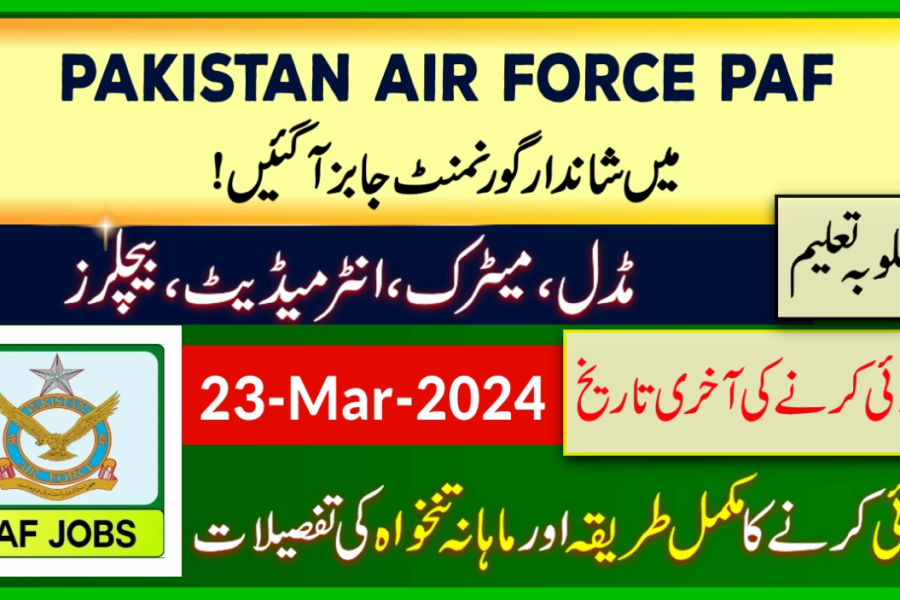 Join PAF New Civilian Government Jobs 2024 – Joinpaf.gov.pk